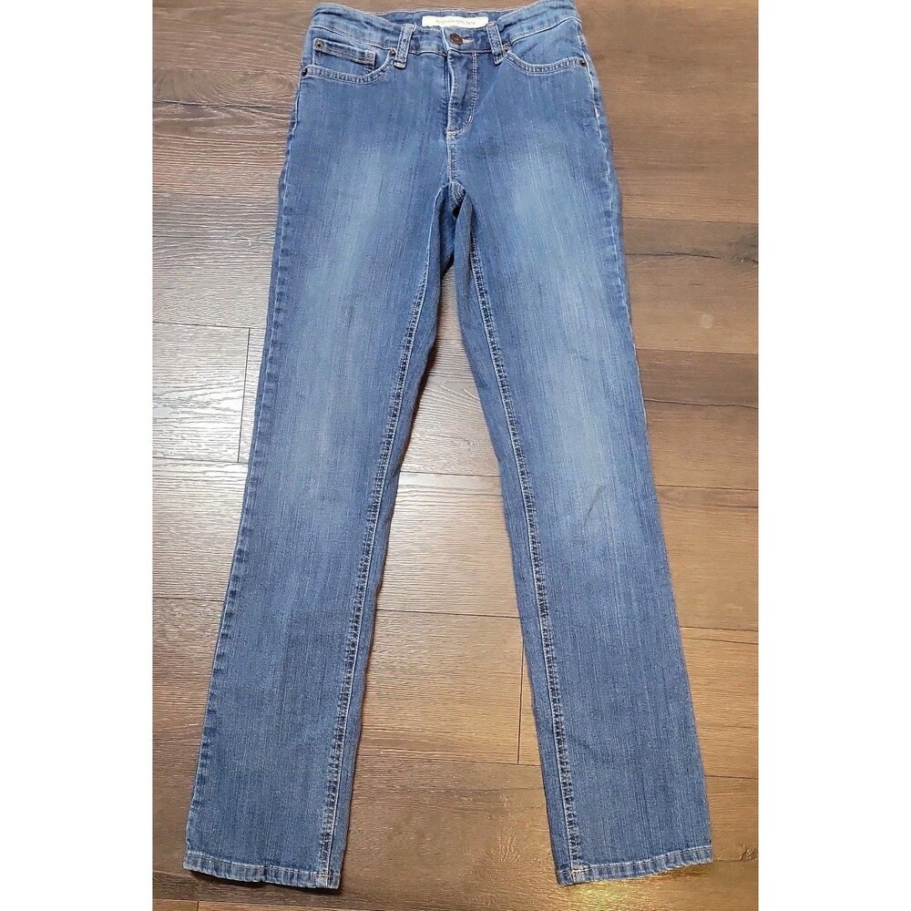 jones new york lexington straight blue jeans Missy Size 0 25"